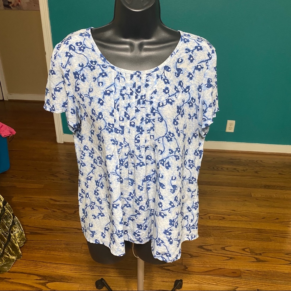 J.jill silk floral blouse size M